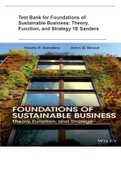Foundations of  Sustainable Business: Theory,  Function, and Strategy