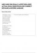 MED SURG 206 EXAM 2 LATEST 2024-2025 ACTUAL EXAM QUESTIONS AND CORRECT DETAILED ANSWERS &vert;AGRADE