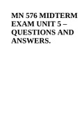 MN 576 MIDTERM EXAM UNIT 5 – QUESTIONS AND ANSWERS.