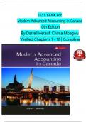 TEST BANK FOR Modern Advanced Accounting In Canada 9th Edition Hilton Murray&comma; Herauf Darrell Latest Version With All Chapters Covered