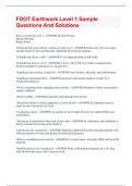 FDOT Earthwork Level 1 Sample  Questions And Solutions