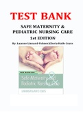 Test Bank: Safe Maternity & Pediatric Nursing Care, 1st Edition By Luanne LinnardPalmer, Gloria Haile
