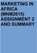 MARKETING IN AFRICA (MNM2615) ASSIGNMENT 2 AND SUMMARY