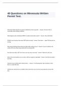 40 Questions on Minnesota Written Permit Test