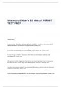 Minnesota Driver-s Ed Manual PERMIT TEST PREP QUESTIONS AND ANSWERS