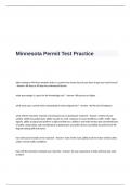 Minnesota Permit Test Practice Questions with Correct Answers