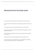 Minnesota Permit Test Study Guide Questions and Answers