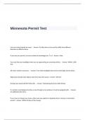 Minnesota Permit Test Questions with Solutions