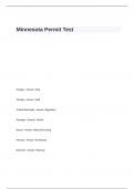 Minnesota Permit Test Questions with Correct Solutions