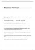 Minnesota Permit Test Questions with 100&percnt; Correct Answers
