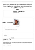 Case Sandra Littlefield Age: 36 years Diagnosis: Borderline Personality Disorder / VSIM Steps - SandraLittlefield. Case Study. (100% Score) (Latest 2022)