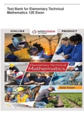 Test Bank for Elementary Technical Mathematics