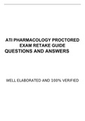 ATI PHARMACOLOGY PROCTORED EXAM RETAKE GUIDE QUESTIONS AND ANSWERS