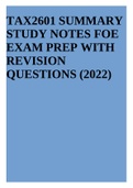 TAX2601 SUMMARY STUDY NOTES FOE EXAM PREP WITH REVISION QUESTIONS (2022)