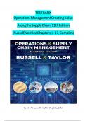 Operations Management Creating Value Along the Supply Chain&comma; 11th Edition &lpar;Russell&rpar;Verified Chapters 1 - 17&comma; Complete Testbank