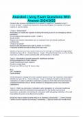 Assisted Living Exam Questions With Answer 2024&sol;2025