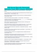 DoD Annual Security Awareness Refresher Exam With Answers 2024&sol;2025