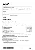 AQA GCSE ECONOMICS Paper 2 JUNE 2024 QUESTION PAPER AND MARK SCHEME