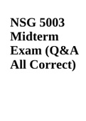 NSG 5003 Midterm Exam (Q&A All Correct)