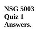 NSG 5003 Quiz 1 Answers.