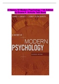 A History Of Modern Psychology 11th Edition by Duane P. Schultz Test Bank (A+ Rated, Download to Ace your Exam)