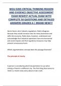 WGU D265 CRITICAL THINKING REASON  AND EVIDENCE OBJECTIVE ASSESSMENT  EXAM NEWEST ACTUAL EXAM WITH  COMPLETE 50 QUESTIONS AND DETAILED  ANSWERS GRADED A &vert; BRAND NEW&excl;&excl;&excl;
