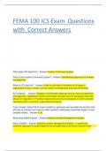 FEMA 100 ICS Exam  Questions with  Correct Answers&Tab;  