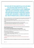 NCLEX-RN FUNDAMENTALS EXAM 2024  EXAM 2024-2025 WITH ACTUAL  CORRECT QUESTIONS AND VERIFIED  DETAILED ANSWERS &vert;FREQUENTLY  TESTED QUESTIONS AND SOLUTIONS  &vert;ALREADY GRADED A&plus;&vert;BRAND NEW&excl;&excl; &vert;GUARANTEED PASS&vert; LATEST UPDATE