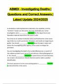 Death Investigations Exams &vert; Questions and Correct Answers &vert; Latest Update 2024&sol;2025
