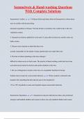Semmelweis & Hand-washing Questions  With Complete Solutions