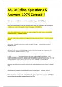 ASL 310 final Questions & Answers 100&percnt; Correct&excl;&excl;