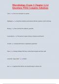 Microbiology Exam 1 Chapter 1&comma;3&comma;4 Questions With Complete Solutions