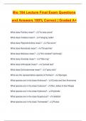 Bio 104 Lecture Final Exam Questions and Answers 100&percnt; Correct &vert; Graded A&plus;