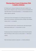 Pharmacology Exam &num;2 Questions With  Complete Solutions