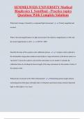 SEMMELWEIS UNIVERSITY Medical  Biophysics I&period; Semifinal - Practice topics Questions With Complete Solutions
