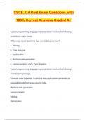 CSCE 314 Past Exam Questions with 100&percnt; Correct Answers Graded A&plus;