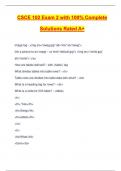CSCE 102 Exam 2 with 100&percnt; Complete Solutions Rated A&plus;