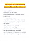 CSCE REMEMBERED Questions and Answers 100&percnt; Solved Already Passed
