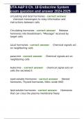 UTA A&P II Ch&period; 18 Endocrine System exam question and answer 2024-2025