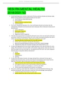 HESI RN Psychiatric-Mental Health Exit Exam Questions And Answers Latest &lpar;This year&rpar; Version