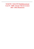NUR2755 &sol; NUR 2755 Multidimensional Care IV &sol; MDC 4 Exam 3 Review &lpar;Latest 2021 &sol; 2022&rpar; Rasmussen