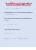 History Of Rock And Roll Test Compilation Questions With Solutions 100&percnt; Correct