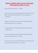 History of Rock n Roll - Exam 1 Questions  With Solutions 100&percnt; Correct