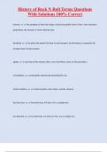 History of Rock N Roll Terms Questions  With Solutions 100&percnt; Correct