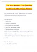 Fetal Heart Monitors Exam Questions and Answers 100&percnt; Solved &vert; Rated A&plus;