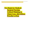 Test Bank for Medical-Surgical Nursing Critical Thinking in Client Care&comma; 4th Edition Priscilla LeMon