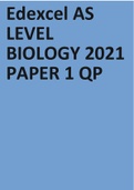 Edexcel AS LEVEL BIOLOGY 2021 PAPER 1 QP