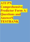 ATI PN Comprehensive Predictor Form A | Questions and AnswerS TESTBANK