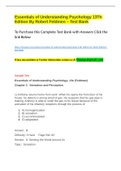 Strayer University TEST BANK 13  Essentials of Understanding Psychology 13Th Edition By Robert Feldmen - Test Bank