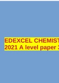 EDEXCEL CHEMISTRY 2021 A level paper 1 2 AND 3 QP AND MS BUNDLE